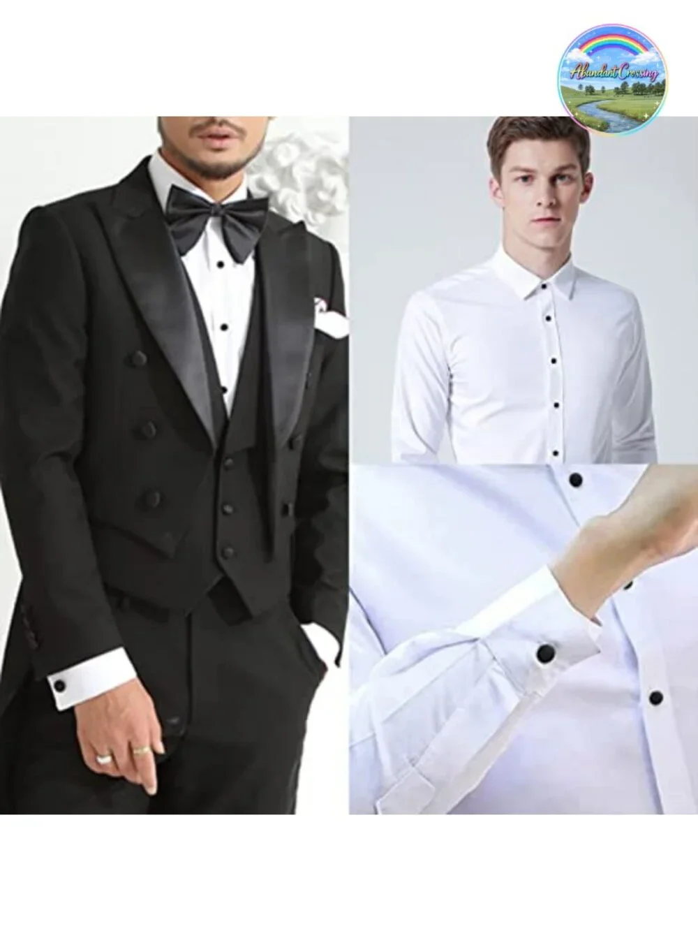 Men's Cufflinks & Tuxedo Studs Set - 316L Stainless Steel Formal Wedding